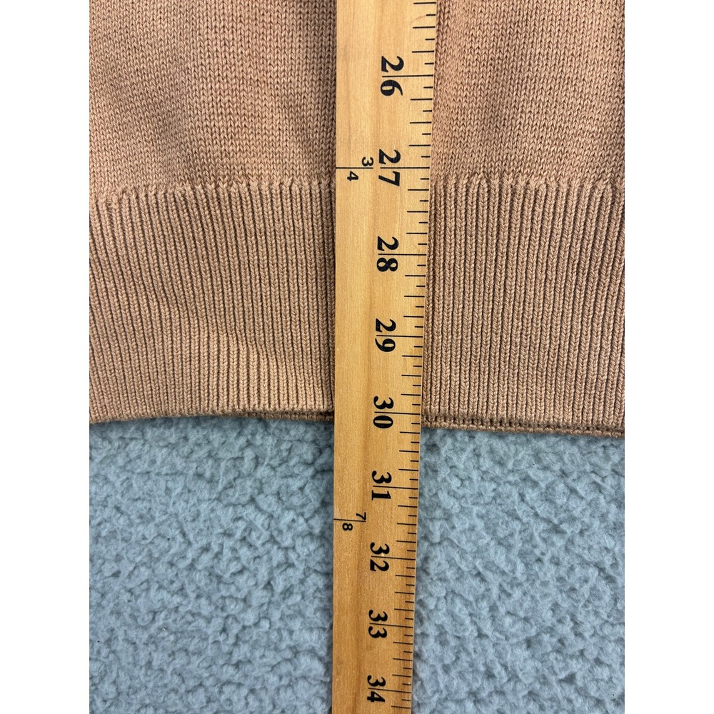 Barbour Mock Neck Button Sweater Men's Size Large Tan Beige Pullover Knit Casual - Picture 10 of 12